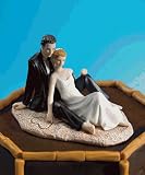 71byaMf4MoL. SL160  Romantic Wedding Couple Lounging on the Beach Figurine