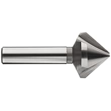 Magafor 434 Series Cobalt Steel Single-End Countersink, Uncoated (Bright) Finish, 3 Flutes, 82 Degrees, Round Shank