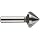 Magafor 434 Series Cobalt Steel Single-End Countersink, Uncoated (Bright) Finish, 3 Flutes, 82 Degrees, Round Shank
