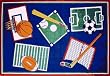Sports A Rama Rug 39 x 58 Rug