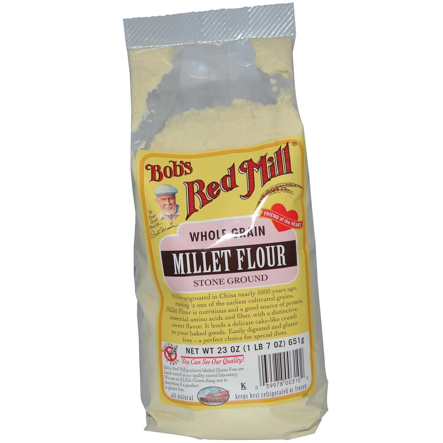Bob's Red Mill All Natural Flour Whole Grain Millet 23 oz 651 G Stone