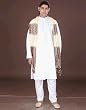White Men's Kurta Set