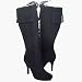 TUNA New Women's Fringed Faux Suede High Heel Dress Boots BLACK, 8