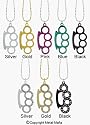 SMALL BRASS KNUCKLE NECKLACE ON SHORTBEAD 18 IN. CHAIN