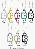 SMALL BRASS KNUCKLE NECKLACE ON SHORTBEAD 18 IN. CHAIN