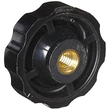 DimcoGray Black Phenolic Fluted Torque Knob Female, Brass Insert: 5/16-18" Thread x 3/8" Depth, 1-3/4" Diameter x 3/4" Height x 3/4" Hub Dia (Pack of 10)