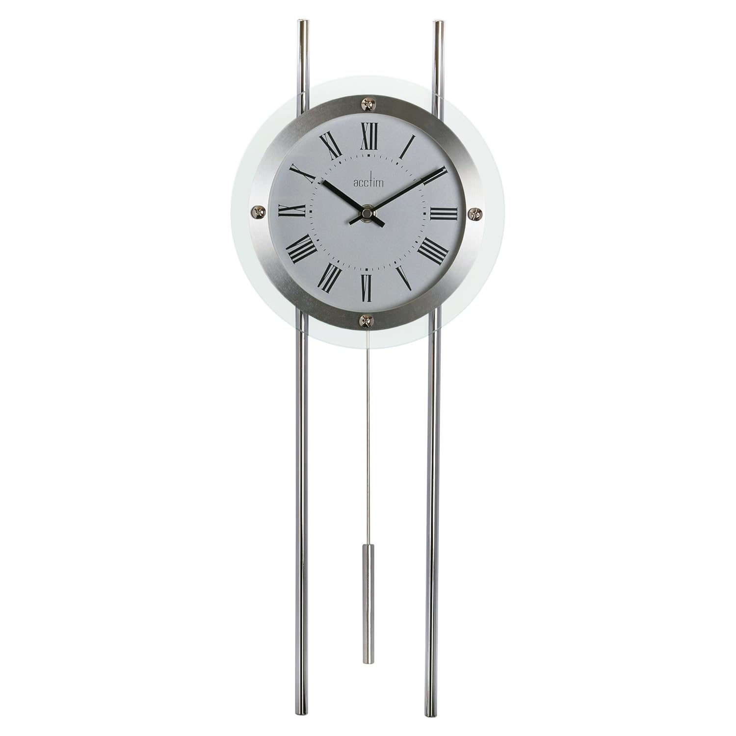 Acctim 28237 Adderley Modern Pendulum Regulator Wall Clock, Silver eBay