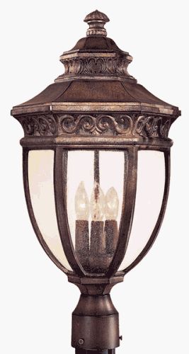 Castle Ridge Post Mount Fixture - Mossoro Walnut Finish
