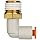 SMC KQ2L-S PBT One-Touch Tube Fitting with Sealant, 90 Degree Elbow, Tube OD x NPT Male with Brass Threads