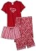 Cinema Etoile Womens Short Sleeved 3 Piece Pj Set, Cute As A Button, Large