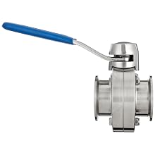 Dixon B5104S200CC-D Stainless Steel CF8M Clamp End Butterfly Valve with Silicone Seal, 2" Tube OD, 140 psi Pressure