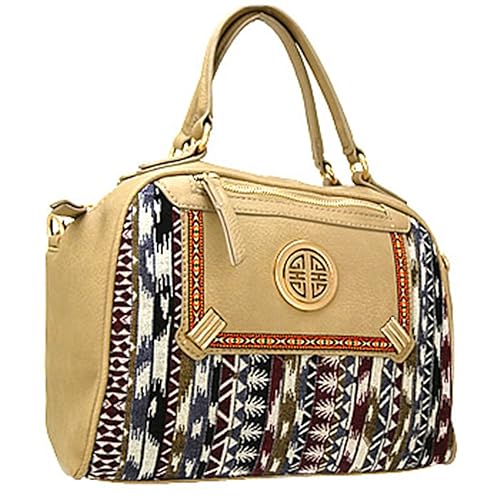 Trendy Aztec Print Handbag Purse w/ Detachable Shoulder Strap