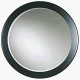 Circle Frame with Beveled Mirror, Matte Black, 21x21