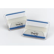 Post-it Tabs with On-the-Go Dispenser, 2-Inch Solid, Blue, 25-Tabs/Dispenser, 2-Dispensers/Pack