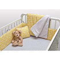 Kress Co - Modern Yellow and Gray Gender Neutral 9-Piece Crib Bedding Set