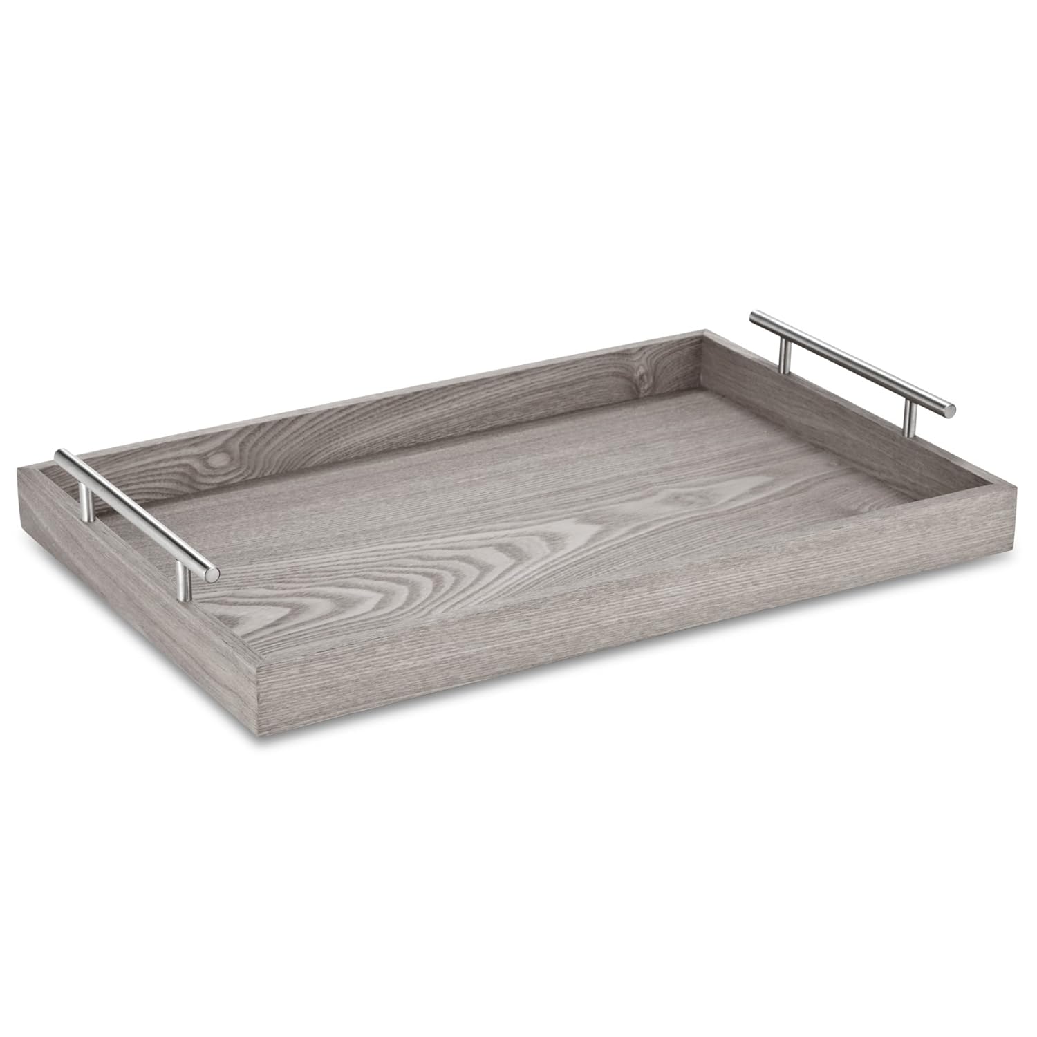 Abbott Collection Handled Wooden Serving Tray, Dark Grey eBay