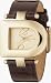 DKNY NY4315 Ladies D Shape Gold Dial, Brown Leather Strap Watch