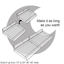 Azar 225831 Modular Cosmetic Tray with Adjustable Track Kit