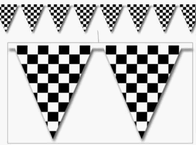 Beistle - 50532 - Checkered Pennant Banner- Pack of 12
