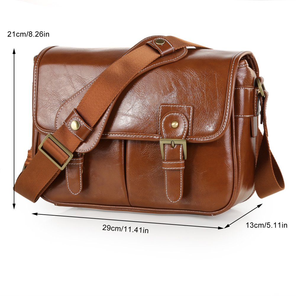 Koolertron Waterproof Vintage fashionable PU Leather DSLR Camera Bag
