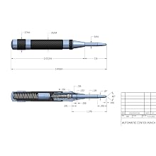 Starrett 18AA Automatic Center Punch With Adjustable Stroke, 4" Length, 7/16" Diameter