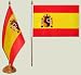 Drapeau de table Espagne avec blason - 15 x 22 cm