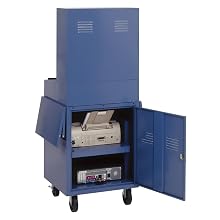 Edsal CSC6625BU 24-1/2-Inch Wide by 22-1/2-Inch Deep by 62-3/4-Inch High Mobile LCD Monitor Computer Cabinet, Blue
