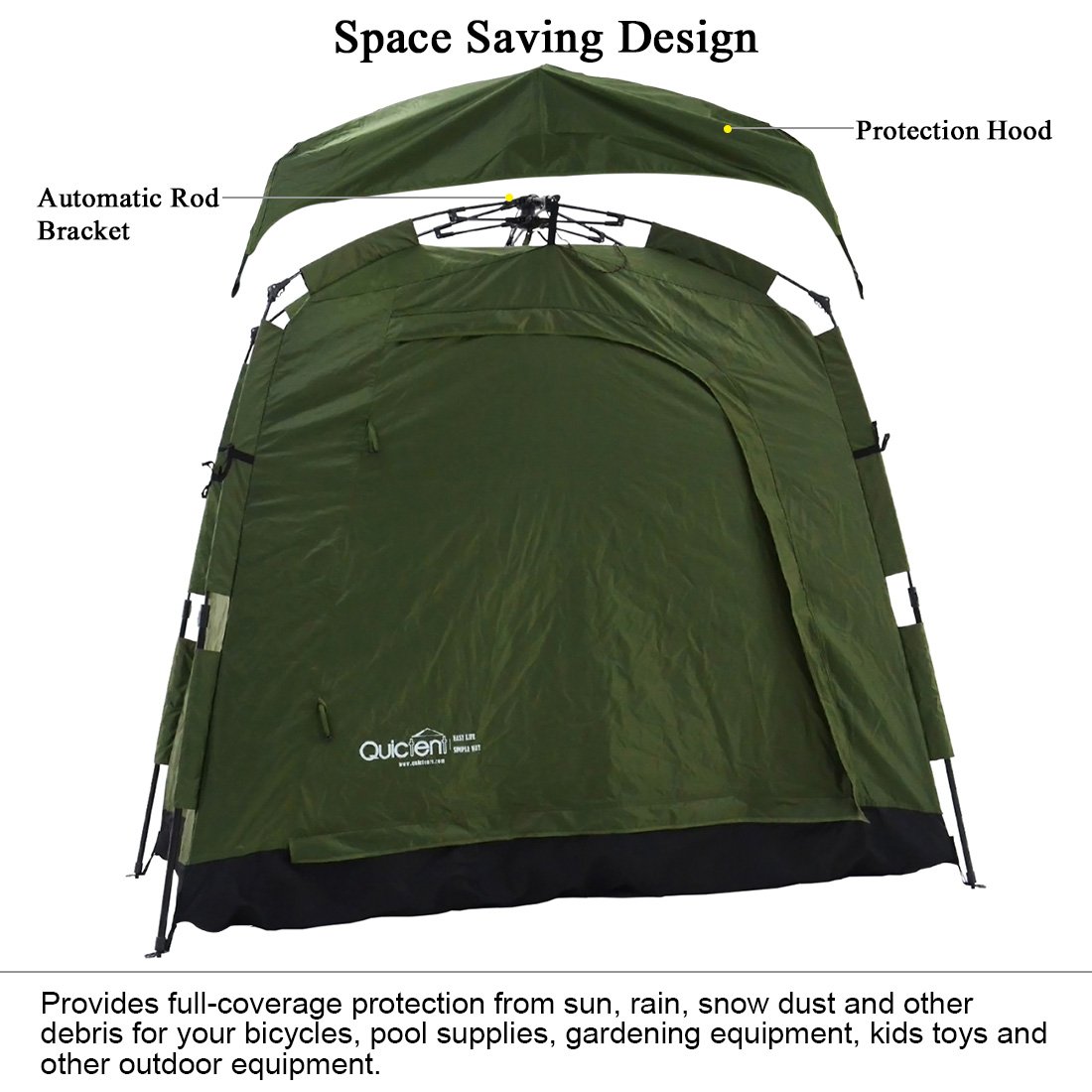 Quictent Heavy Duty Outdoor Pop Up Bike Tent Storage Shed Quick Setup Garage with Automatic rod