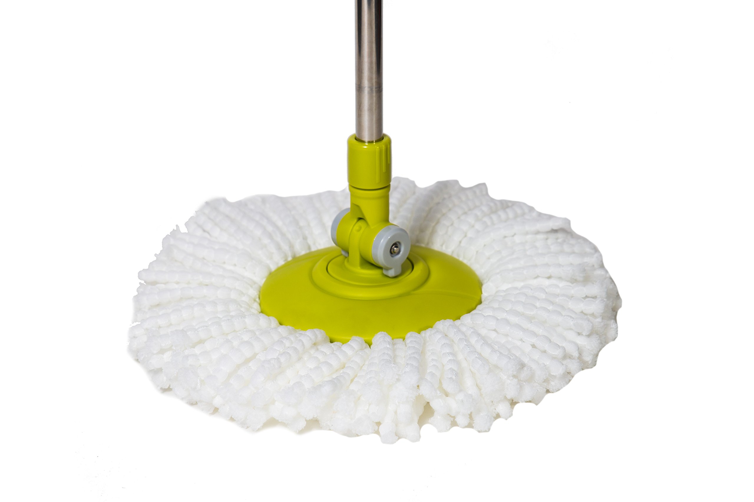 Mopnado Stainless Steel Deluxe Rolling Spin Mop with 2 Microfiber Mop
