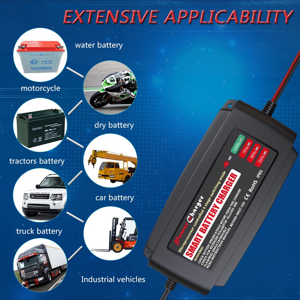 BMK 12V 5Amp Fully Automatic Battery Charger 4Stage Maintainer Smart
