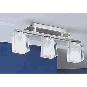 Eglo 82109A Alea 3 Light Ceiling Light Fixture, Nickel Frosted Clear by Eglo