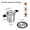 Tifanso Fine Mesh Stainless Steel Tea Infuser Steeper Strainer for Loose Leaf Tea