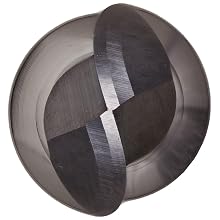 Precision Twist EB6302V Solid Carbide End Mill, TiAlN Coated, 2 Flute, Ball End