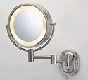 SeeAll 8" Satin Nickel Finish Dual Sided Surround Light Wall Mount Makeup Mirror