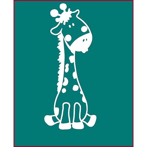 Wall Decor Plus More Baby Giraffe Wall Sticker for Nursery or Childs Room Decor Vinyl Decal 24x10 White White