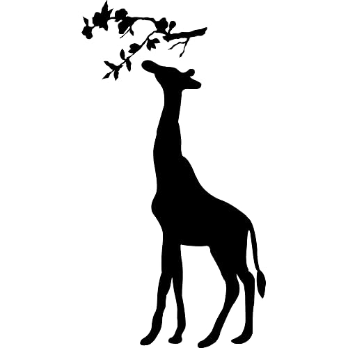 Giraffe Silhouette With Branch wall saying vinyl lettering art decal quote sticker home decal