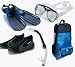 Sporting Goods : Tusa Snorkeling Two Window Non-Purge Mask, Fins Snorkel Set