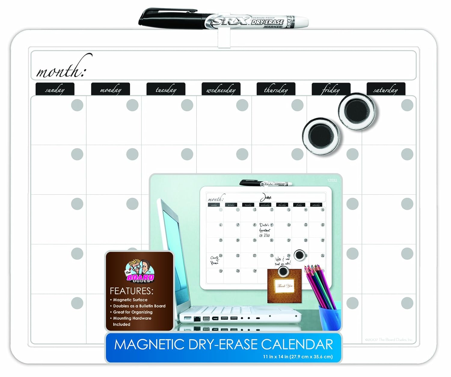 PERFECT Fridge Dry Erase Calendar Board Organizer Plastic