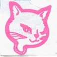 Pink Cute Winking Kitty on White - Screenprinted Sew On or Pin On Cloth Patch