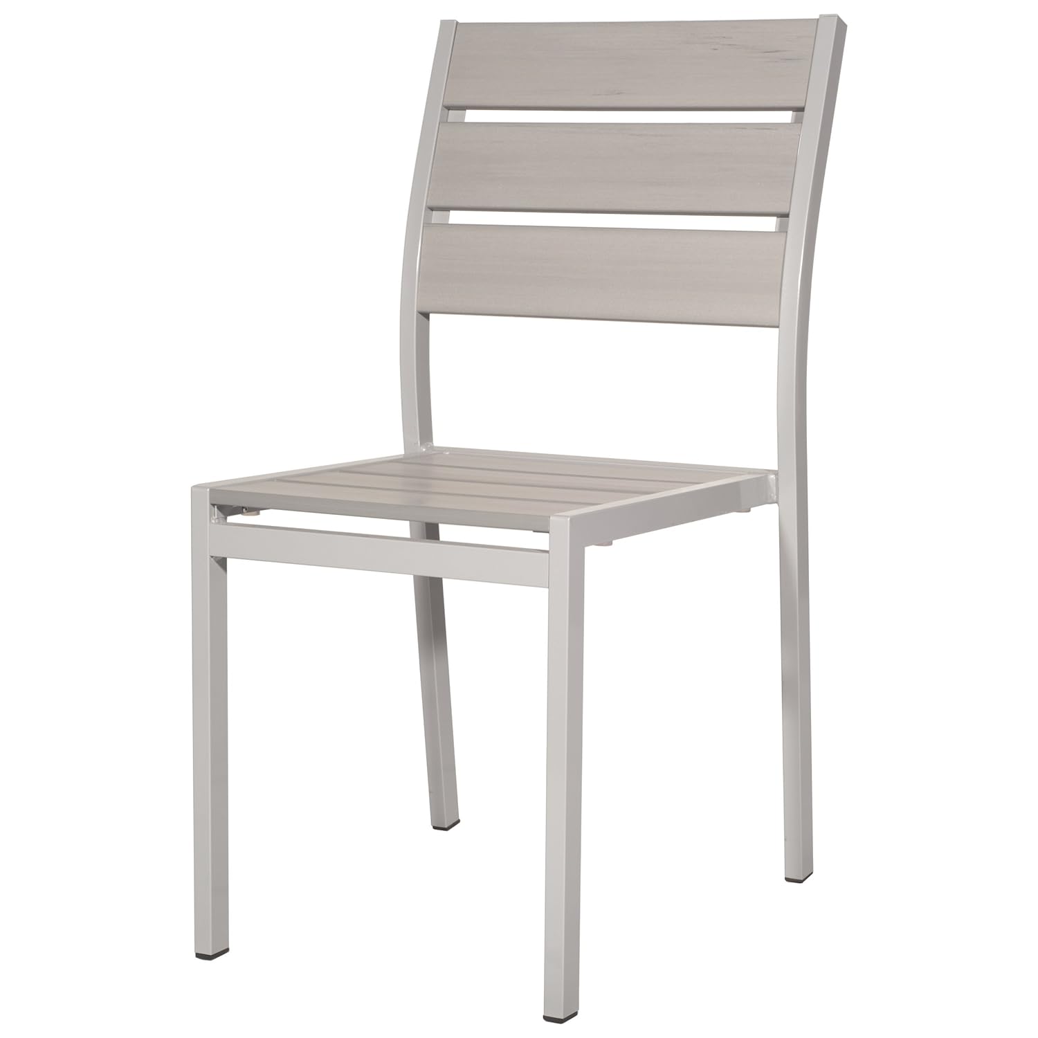 Gartenstuhl Polywood Polyholz grau ALU Stuhl ohne Armlehne kaufen