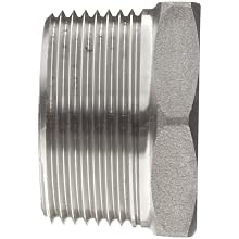 Stainless Steel 316 Pipe Fitting, Hex Head Bushing, Class 1000, NPT Male X NPT Female