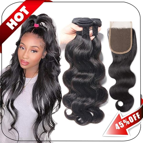 Brazilian Hair Body Wave 3 Bundles With Closure Virgin Human Hair
