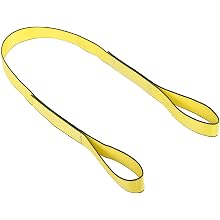 Mazzella EE1 Edgeguard Polyester Web Sling, Eye-and-Eye, Yellow, 1 Ply, Flat Eyes, Vertical Load Capacity