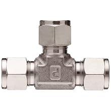Parker A-LOK 4ET4-316, 316 Stainless Steel Compression Fittings Union Tee 1/4" Tube