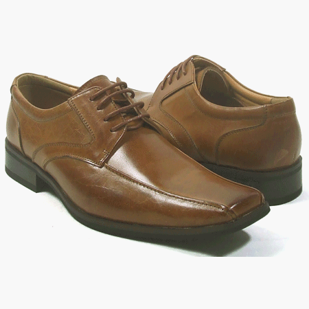 Zota Tan Leather Lace up Oxford - Mens Dress Shoes