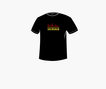 T-Qualizer CLASSIC ( Equalizer LED Leucht T-Shirt ), Größe:XL