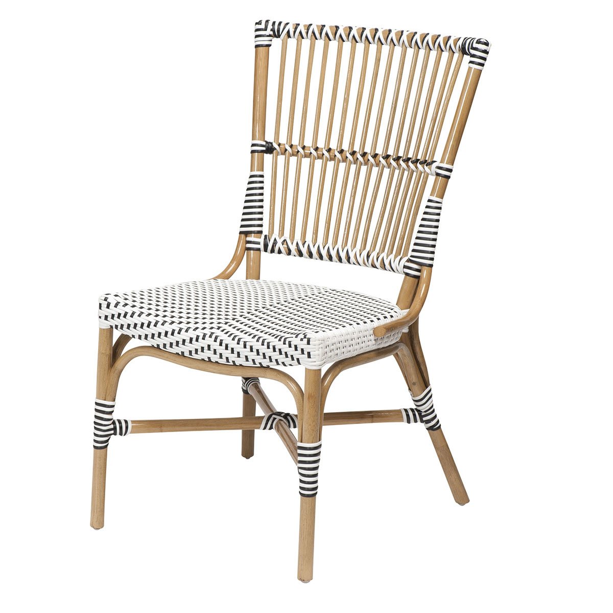 Rattanstuhl VIGO - Terrassenstuhl - Bistrostuhl - Honig/Schwarz/Weiß