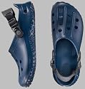 Birkis Clogs ''Fun Air Back Strap'' aus Alpro-Cell in blue mit schmalem Fussbett