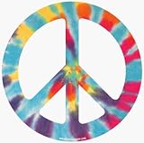 Fridgedoor Tie-Dyed Peace Sign 7.5" Car Magnet