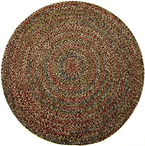Sonya Indoor/Outdoor Round Reversible Braided Rug, 4-Feet, Brown Multicolor